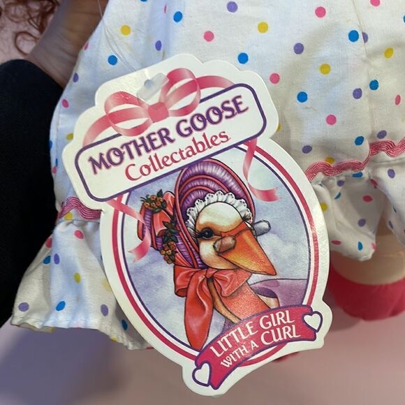 Lil Girl With a Curl Doll NWT Mother Goose Collectables Dolly in Dress 15” long - Picture 5 of 10